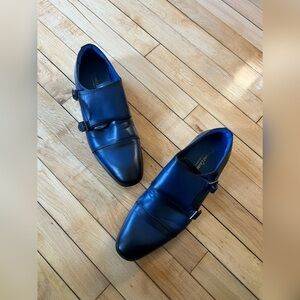Vincent‎ Cavallo Performance buckle blue dress shoes style No C-462